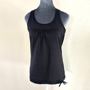 Athleta Womens Racerback Tank w/Built In Bra - Black - Size S